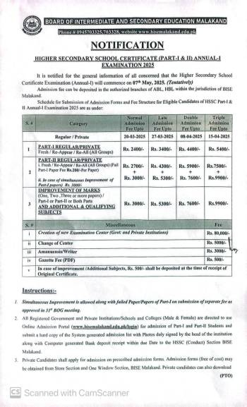 Notification: HSSC (11th & 12th) Annua